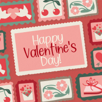 Rustic Retro Valentines Greeting Instagram post Image Preview