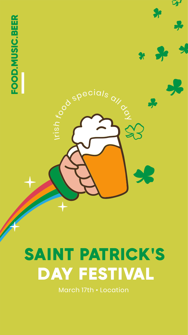 Saint Patrick's Fest Instagram Story Design Image Preview