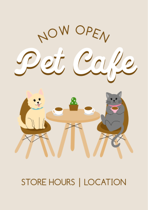 Pet Cafe Opening Flyer Image Preview