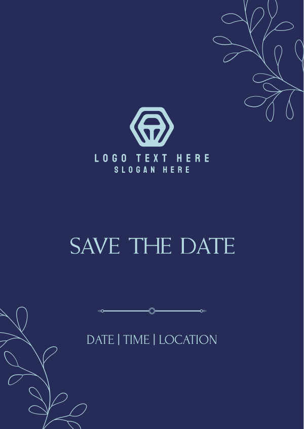 Save the Date Leaves Poster Design Image Preview