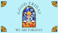 Good Friday Stained Glass Facebook Event Cover Design
