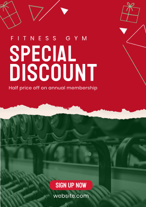 Christmas Fitness Discount Flyer Image Preview