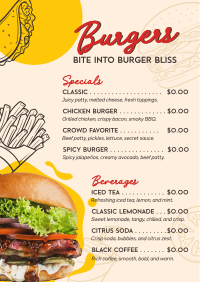Food Burger Menu Preview