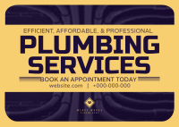 Minimalist Plumbing Services Postcard Image Preview