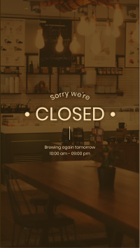 Coffee Shop Closed Facebook Story Design