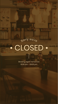 Coffee Shop Closed Facebook story Image Preview