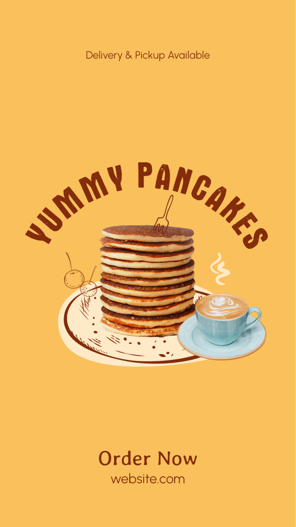Delicious Breakfast Pancake  Instagram Story Design Image Preview