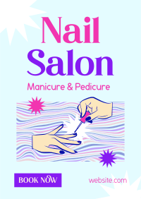 Groovy Nail Salon Flyer Design
