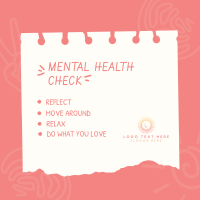 Mental Health Checklist Instagram Post Design