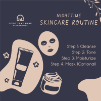 Nighttime Skincare Routine Instagram Post Design