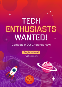 Cosmic Tech Enthusiasts Poster Design