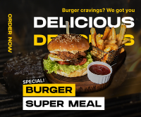 Special Burger Meal Facebook Post Design