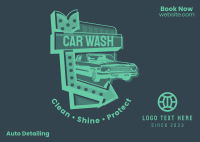 Car Wash Signage Postcard Image Preview