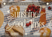 Retro Summer Sunshine Postcard Design