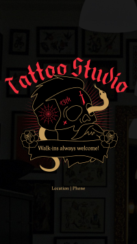 Skull Snake Tattoo Instagram story Image Preview