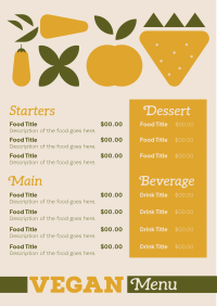 Flat Illustrated Vegan Menu Design