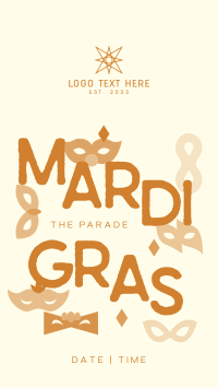 Mardi Gras Parade Mask Facebook Story Design