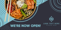 We're Open Sushi Twitter Post Design