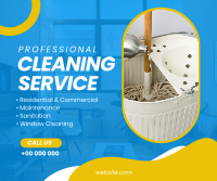 Professional Cleaning Service Facebook Post Design