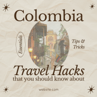 Modern Nostalgia Colombia Travel Hacks Instagram Post Design