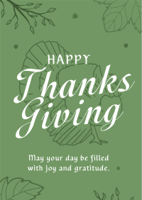 Thanksgiving Greeting Simple Poster Design