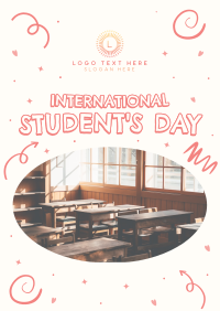 Student's Day Scribbles Flyer Design