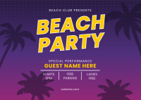 Beach Club Party Postcard Image Preview