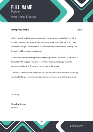 Diamond Curvy Edges Letterhead Image Preview