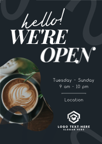 Open Coffee Shop Cafe Poster Preview