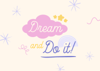 Dream Positivity Quote Postcard Design