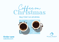 Christmas Coffee Sale Postcard Image Preview