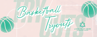Basketball Game Tryouts Facebook Cover Design