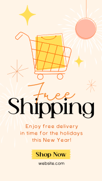 New Year Free Shipping Facebook story Image Preview