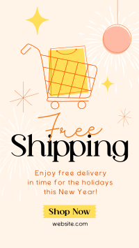 New Year Free Shipping Facebook Story Image Preview