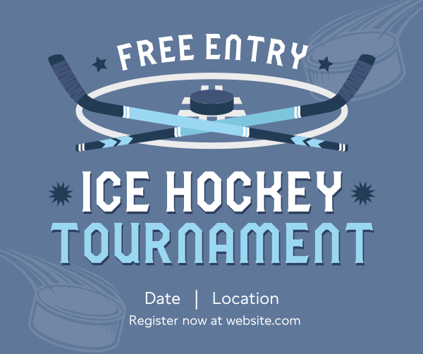 Ice Hockey Tournament Facebook Post Design