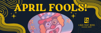 Groovy April Fools Greeting Twitter header (cover) Image Preview
