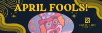 Groovy April Fools Greeting Twitter Header Image Preview