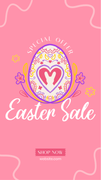 Floral Egg with Easter Bunny and Shapes Sale Instagram reel Image Preview