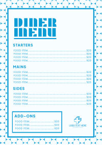 Groovy Retro Diner Menu Preview