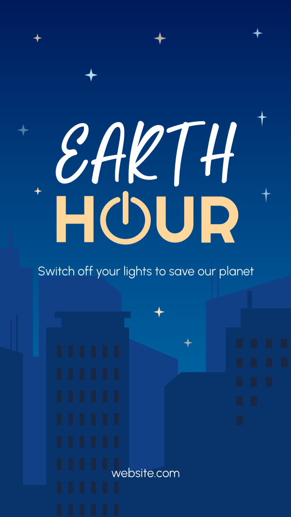 Earth Hour Cityscape Instagram Story Design Image Preview