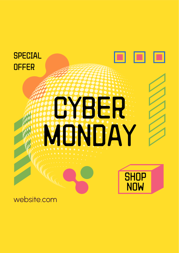 Quirky Tech Cyber Monday Flyer Design