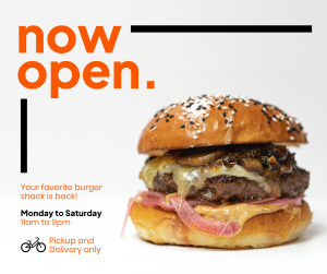 Burger Shack Opening Facebook post