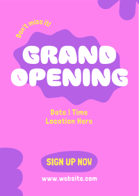 Quirky Grand Opening Poster Design