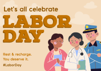 Happy Labor Day Postcard Design