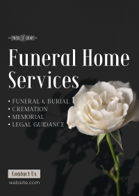 Funeral White Rose Poster Design