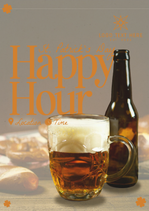 Modern St. Patrick's Day Happy Hour Poster Image Preview