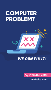 Computer Problem Repair Facebook Story Design