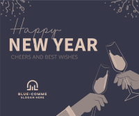 Cheers To New Year Facebook Post Design