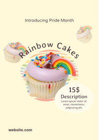 Pride Rainbow Cupcake Flyer Design