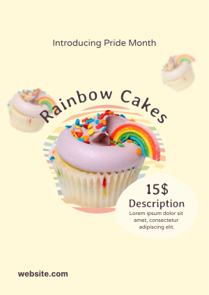 Pride Rainbow Cupcake Flyer Image Preview